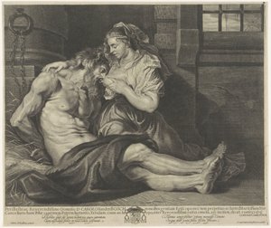 Cimon w Pero (Caritas Romana) autorstwa Cornelis van Caukercken