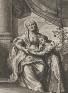 Wychowanie Matki Boskiej, ze św. 1645-78. autorstwa Cornelis van Caukercken