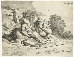 Rolnicy przy drodze Cztery krajobrazy (tytuł serii) autorstwa Cornelis van Kittensteyn (attributed to)
