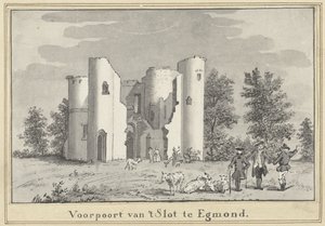 Ruiny zamku w Egmond autorstwa Cornelis van Noorde (attributed to)