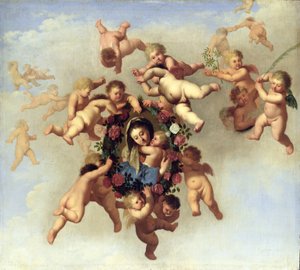 Anioły niosące portret Madonny do nieba