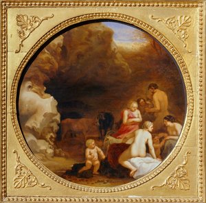 Nimfa i satyr przy wejściu do jaskini ... autorstwa Cornelis van Poelenburgh or Poelenburch