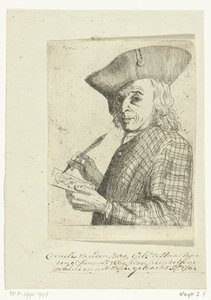 Autoportret z długopisem i rysunkiem autorstwa Cornelis van den Berg