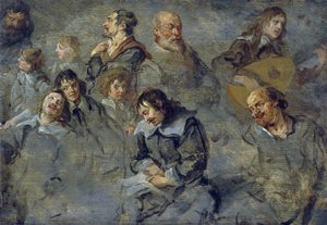Studia męskich głów autorstwa Schuta, Cornelisa (1597-1655)