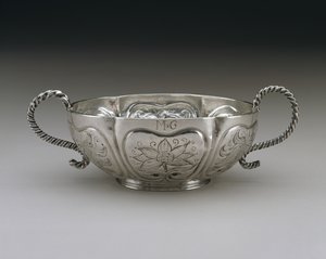 Miska na wino, 1696-1731 (srebrna) autorstwa Cornelius Kierstede