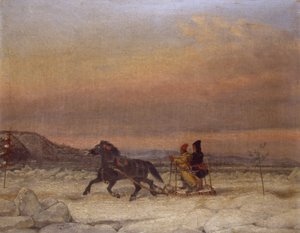 Sanki w śniegu autorstwa Cornelius Krieghoff