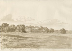 Chillington Hall: rysunek w sepii autorstwa Cornelius Varley