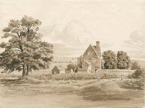 Tettenhall - Perton Hall: rysunek w sepii, 9 sierpnia 1820 (rysunek) autorstwa Cornelius Varley