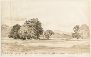 Park Wrottesley: rysunek w sepii, lipiec 1820 autorstwa Cornelius Varley
