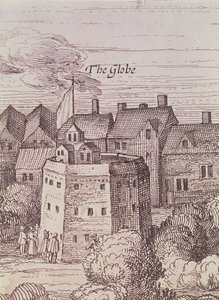 Teatr Globe, detal z ryciny autorstwa Cornelius de Visscher