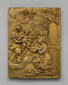 Dziewica z Dzieciątkiem ukazująca się św. 1650. autorstwa Cosimo Fancelli