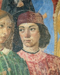 Procesja biskupa przed kościołem S. Ambrogio, fragment fresku Marsilio Ficino 1433-99 1468