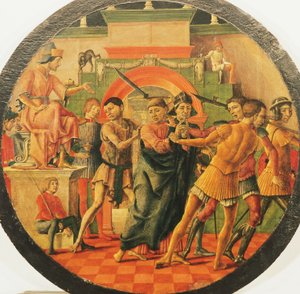 د سینټ موریلیو قربانګاه، د سینټ ماریشیس د غندنې صحنه، ca 1480، د Cosme