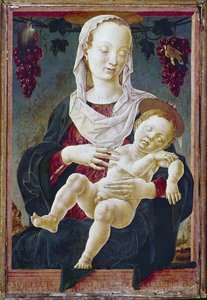 Madonna z Dzieciątkiem, znana jako Matka Boża Zodiaku. ok. 1459-63 (tempera na pokładzie) autorstwa Cosimo Tura