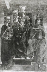 Dziewica z Dzieciątkiem z Marią Magdaleną i św. Hieronima autorstwa Cosimo Tura