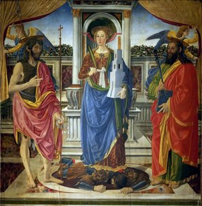 Św. Barbara ze świętymi Janem Chrzcicielem i Mateuszem, ok. 1470.