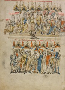 Rodzina Bertholda IV z Meranii. Ślub Jadwigi i Heinricha, 1353 autorstwa Court workshop of Duke Ludwig I