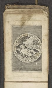 Putto z przebitym sercem Putti przedstawiający słowo Boże (tytuł serii) Verbum Dei (tytuł serii) autorstwa Crispijn van de Passe (I)