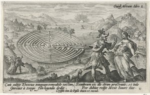 Tezeusz i Ariadna Metamorfosen van Ovidius (tytuł serii) autorstwa Crispijn van de Passe (I)