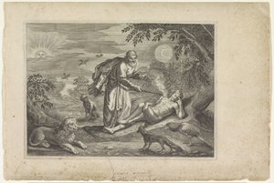 Prometeusz tworzy pierwszego człowieka Metamorfozy Owidiusza (tytuł serii) autorstwa Crispijn van de Passe (II) (workshop of)