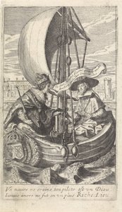 Król Ludwik XIII i kardynał Richelieu na barce autorstwa Crispijn van de Passe (II)
