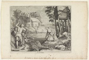 Leto (Latona) zamienia Lycians w żaby Metamorfozy Owidiusza (tytuł serii)