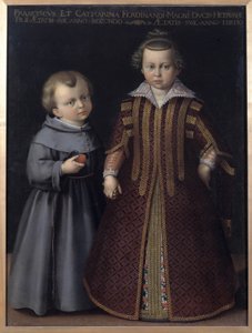 Portret Franciszka i Katarzyny Medycejskiej (Francesco et Caterina de Medici), dzieci Ferdynanda (olej na płótnie)