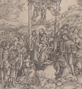 Adoracja Trzech Króli, 1500-10. autorstwa Cristofano di Michele Martini