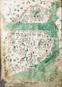 Mapa Konstantynopola, ok. 1420 r. (Vellum)