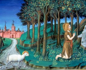 Jan Chrzciciel modli się u bram miasta (ok. 143v). 1476 autorstwa Cristoforo De Predis