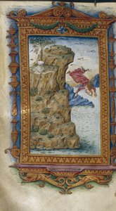 Safona rzucająca się do morza Ilustracja do Bohaterów Owidiusza, 1485-1499