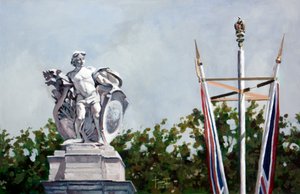 Patrząc..., w pobliżu Pałacu Buckingham, 2010 (akryl na papierze)