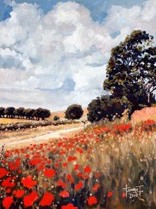 Dzikie maki, Hertfordshire, 2010 (olej na papierze)