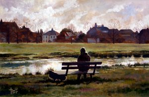 Wimbledon Pond, 2010 (akryl na papierze)