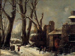 Pierwszy śnieg na obrazie Piemontu autorstwa Cesara Van Loo (1743-1821) autorstwa César van Loo