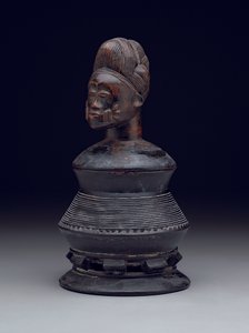 Maść z pokrywą z wizerunkiem, początek do połowy XX w. (drewno) autorstwa Culture Baule