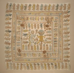 Panel z tkaniny "więzień", ok. 1300-1470 (bawełna i barwniki) autorstwa Culture Chimu