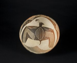 Misa z malowanymi motywami, ok. 1060-1110 (ceramika z pigmentem) autorstwa Culture Mimbres