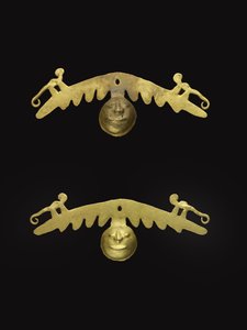 Para ozdób do uszu, 600-1600 ne (złoto) autorstwa Culture Nariño