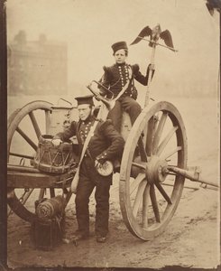 Trumpeter Gritten i Trumpeter Lang w Woolwich, 1856. autorstwa Cundall and Howlett