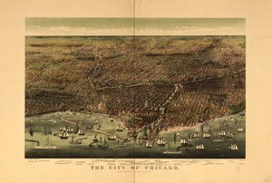 Miasto Chicago. autorstwa Currier and Ives