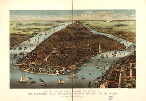 Miasto Nowy Jork. autorstwa Currier and Ives Equitable Life Assurance Society Of The United States