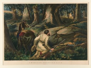 American Frontier Life / Na wojennej ścieżce autorstwa Currier and Ives