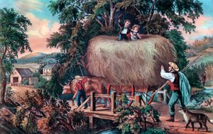 Czas siana, Ostatni ładunek, 1868. autorstwa Currier and Ives