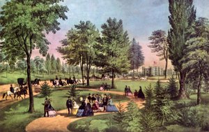 Podjazd, Central Park, 1862. autorstwa Currier and Ives