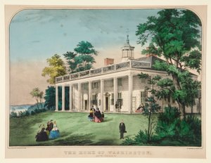 Dom Waszyngtonu/ Mount Vernon, VA autorstwa Currier and Ives