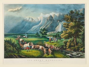 Góry Skaliste / Emigranci przemierzający równiny autorstwa Currier and Ives