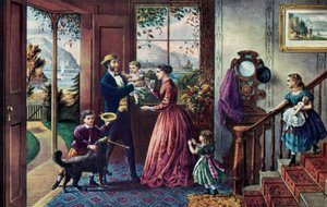 Pora Siły, Średniowiecze, 1868. autorstwa Currier and Ives