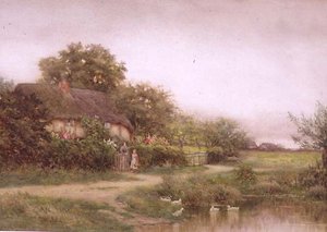 Kaczka Staw (akwarela na papierze) autorstwa Curtius Duassut