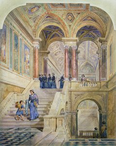 Projekt schodów ratusza w Leeds, 1853-58 autorstwa Cuthbert Brodrick